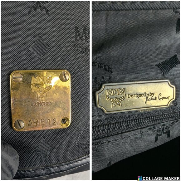 Vintage MCM Visetos Monogram Black Drawstring Nylon Backpack . main image 13